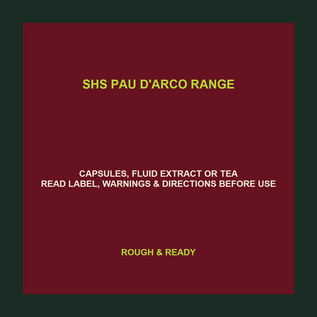 SHS Pau d'Arco Range exact product facts