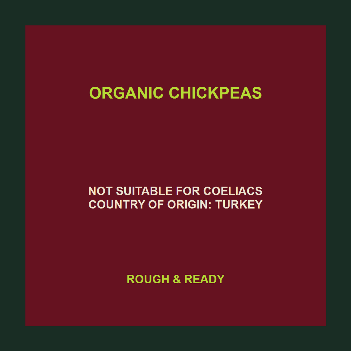 Infinity Foods Bulk Organic Chickpeas exact product facts