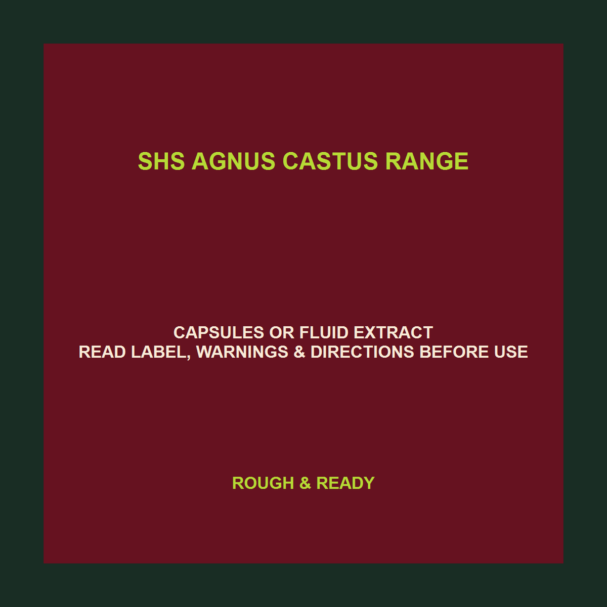 SHS Agnus Castus Range exact product facts