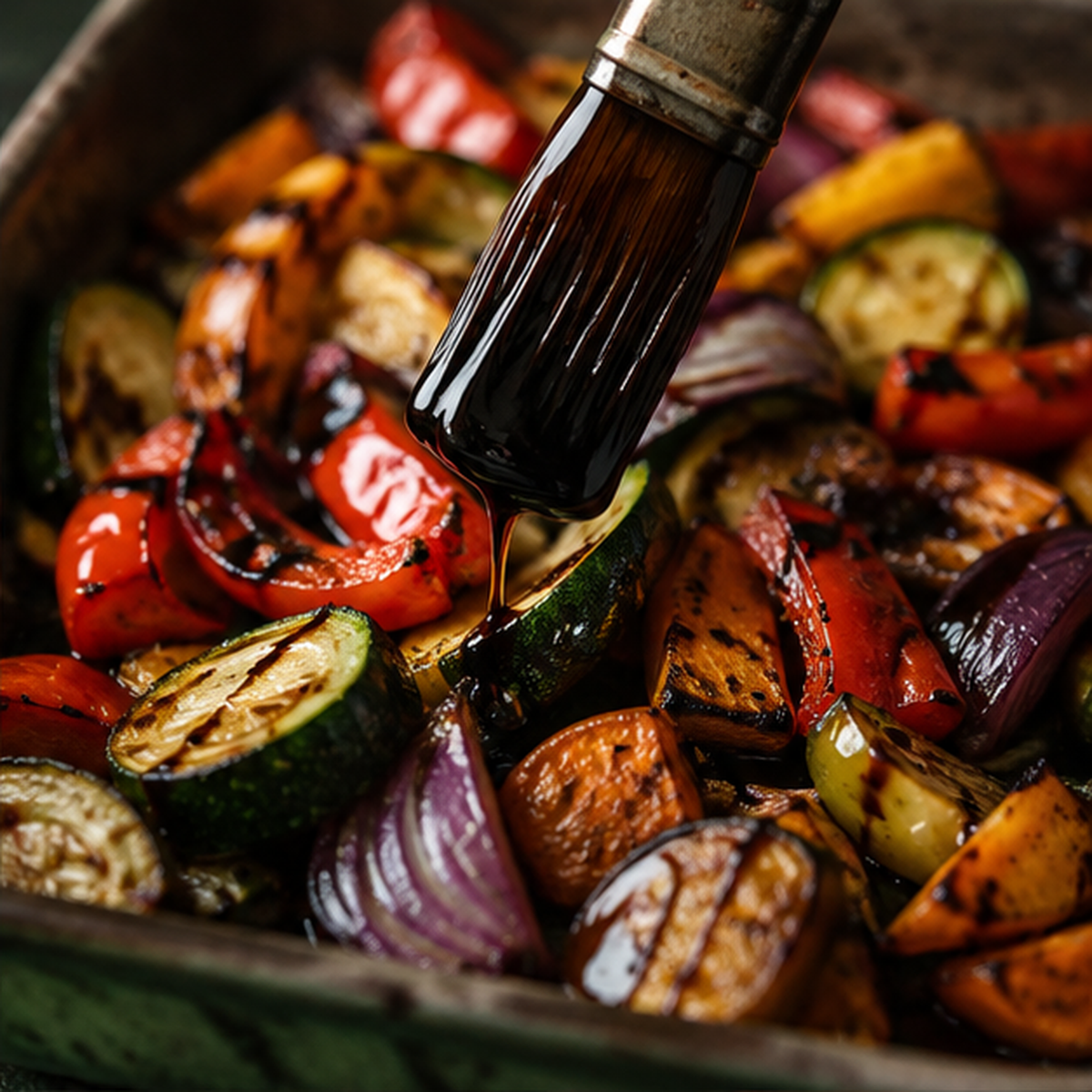 Preparing food with balsamic glaze