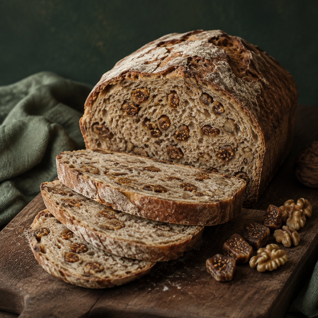 Organic chopped fig and walnut loaf