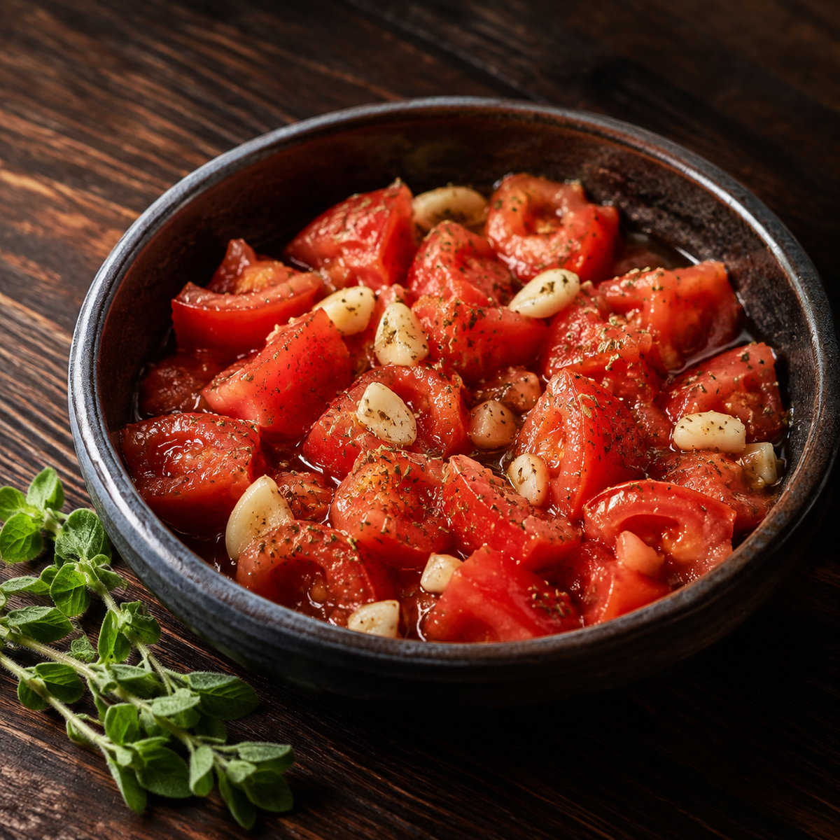 Chopped tomatoes serving suggestion