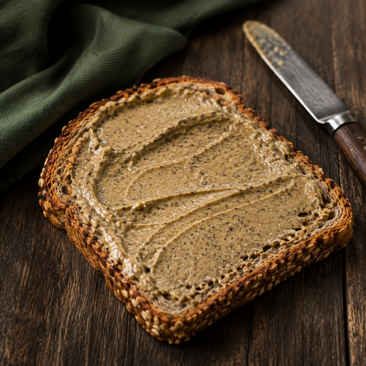 Raw mixed seed butter served on toast