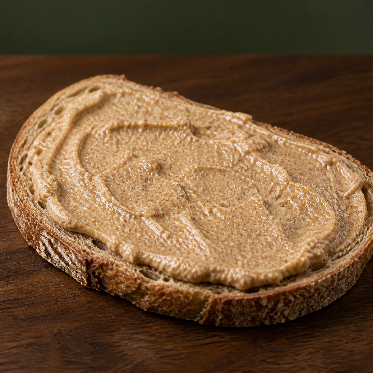 Carley's organic raw whole almond butter served on toast