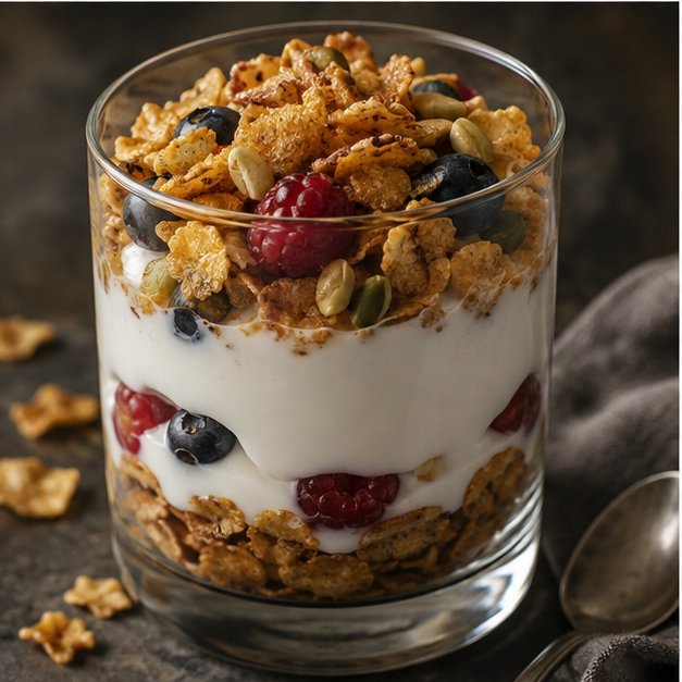 Gluten-free cereal yoghurt parfait