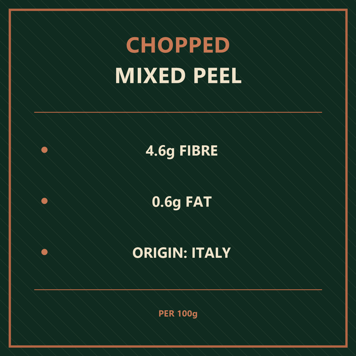 Chopped Mixed Peel — factual benefits