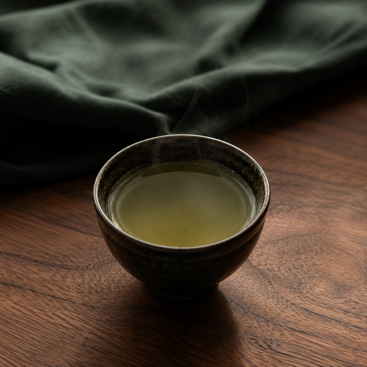 Cup of brewed Clipper decaf green tea