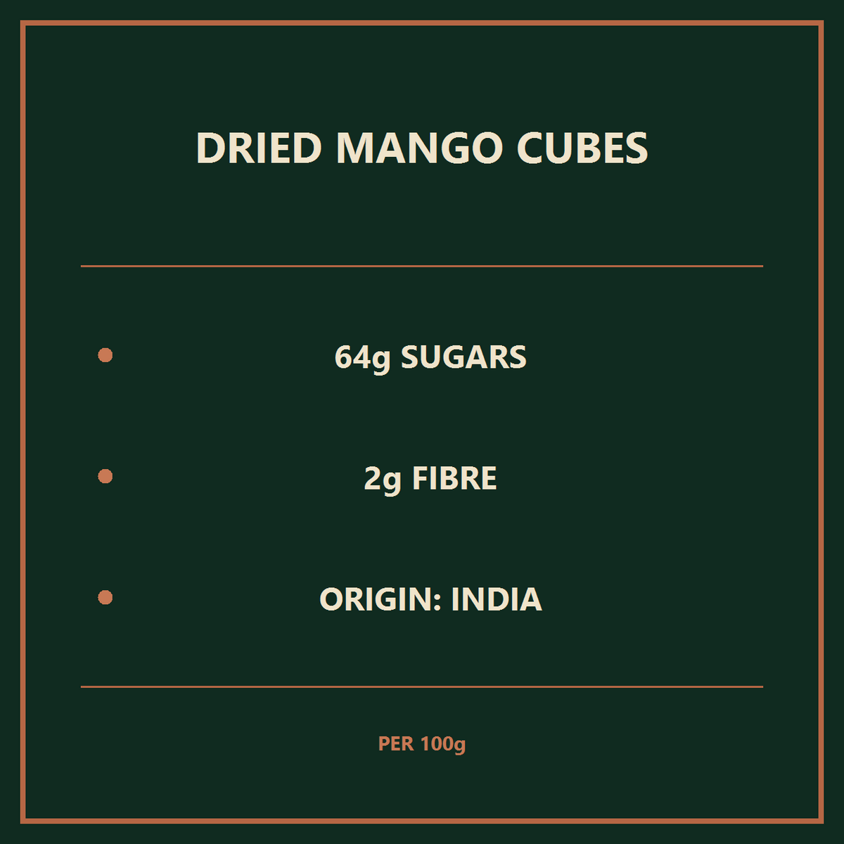 Dried Mango Cubes – product facts
