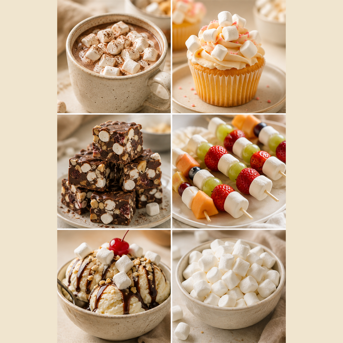 Six serving ideas for mini vegan mallows
