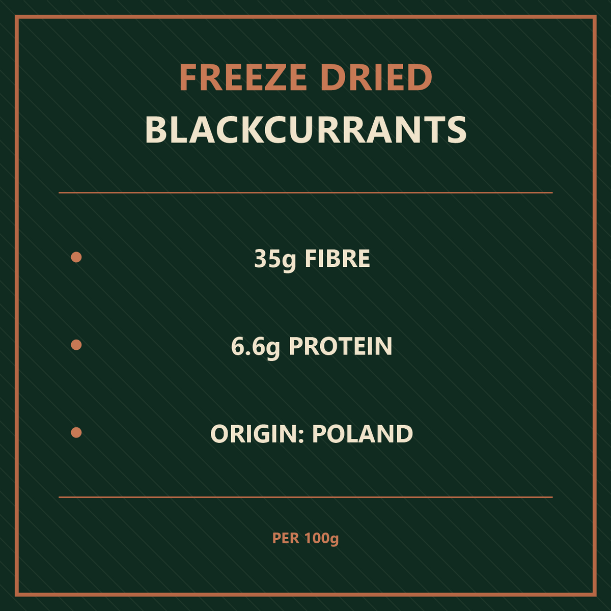 Freeze Dried Blackcurrants - product facts