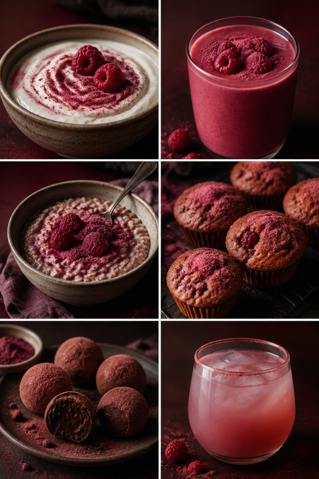 Freeze Dried Raspberry Powder — six ways