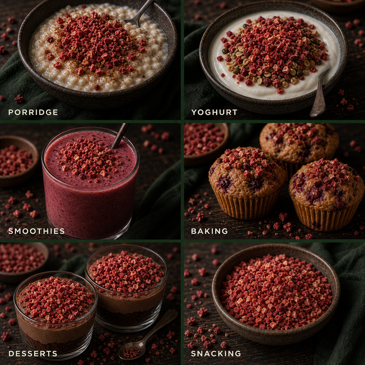 Six ways to enjoy Freeze Dried Red Berry Nibs