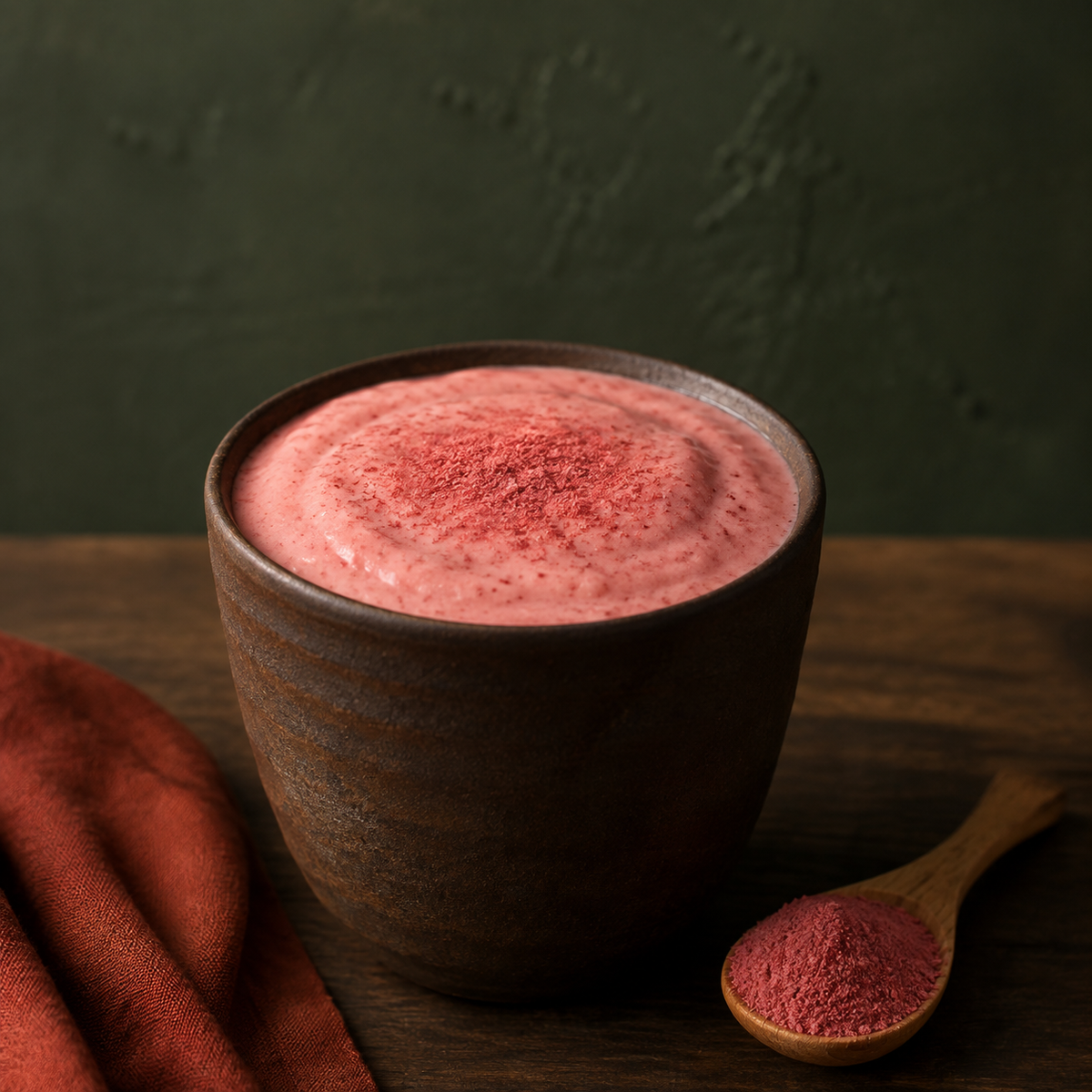 Freeze dried strawberry powder smoothie