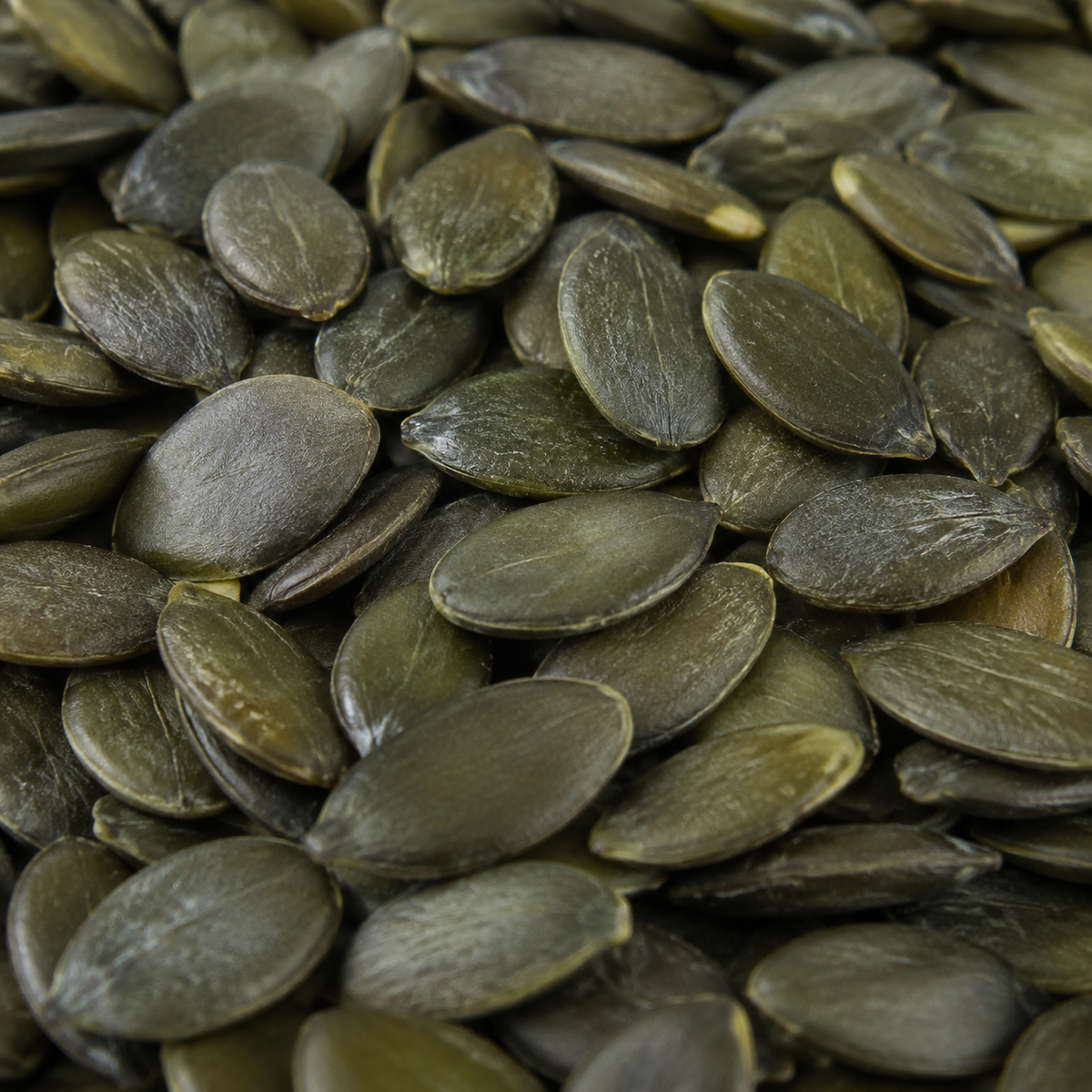 Close-up of whole Austrian pumpkin seeds