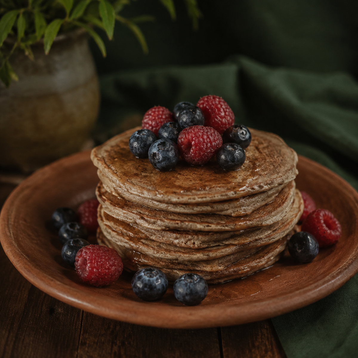Buckwheat flour pancakes serving suggestion
