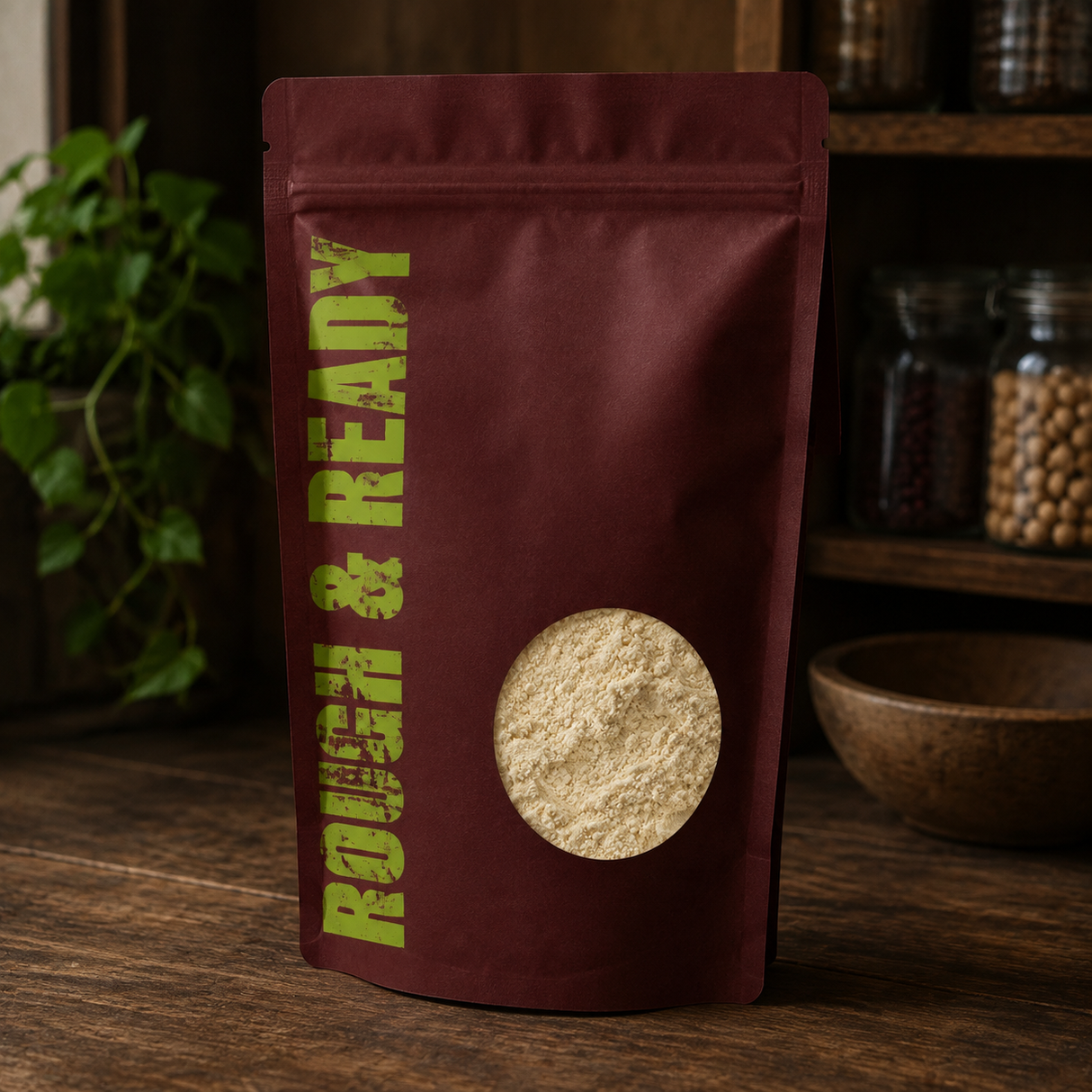 Organic chickpea flour in Rough and Ready pouch