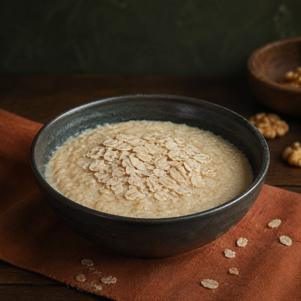 Organic Brown Rice Flakes porridge serving