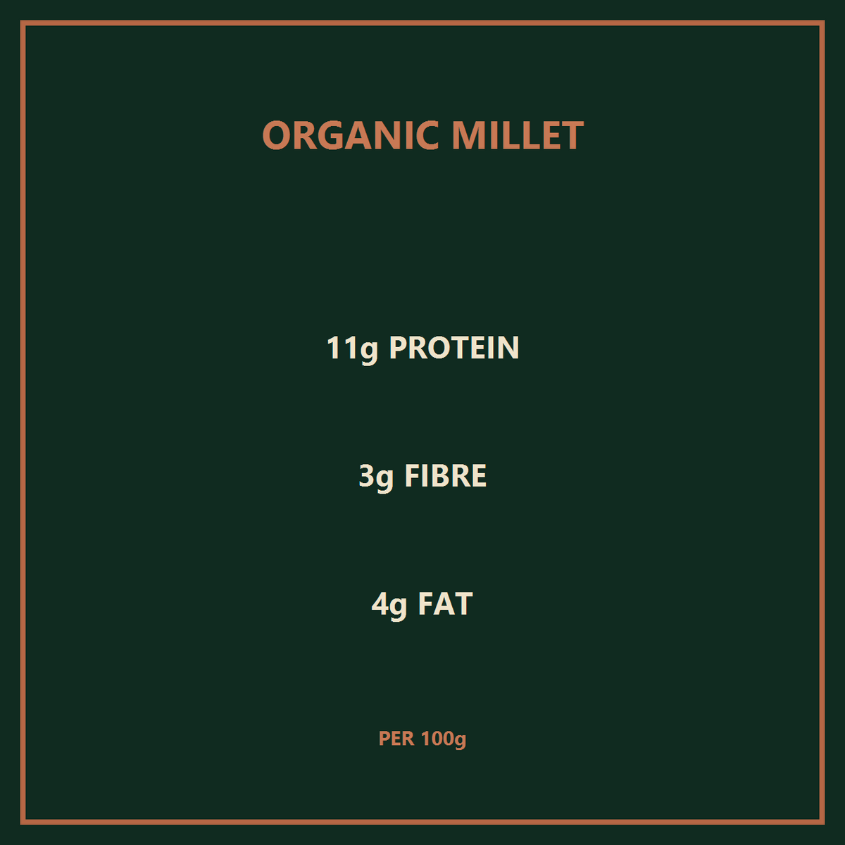 infinity foods bulk organic millet — nutrition benefits
