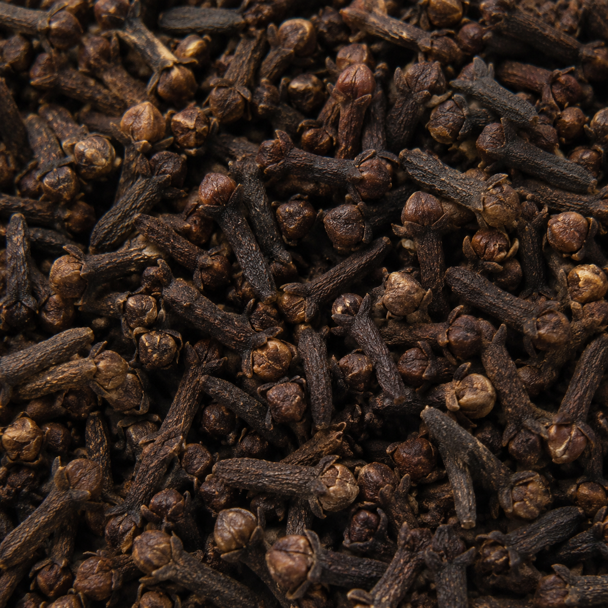 Extreme close-up of Infinity Foods Organic Whole Cloves