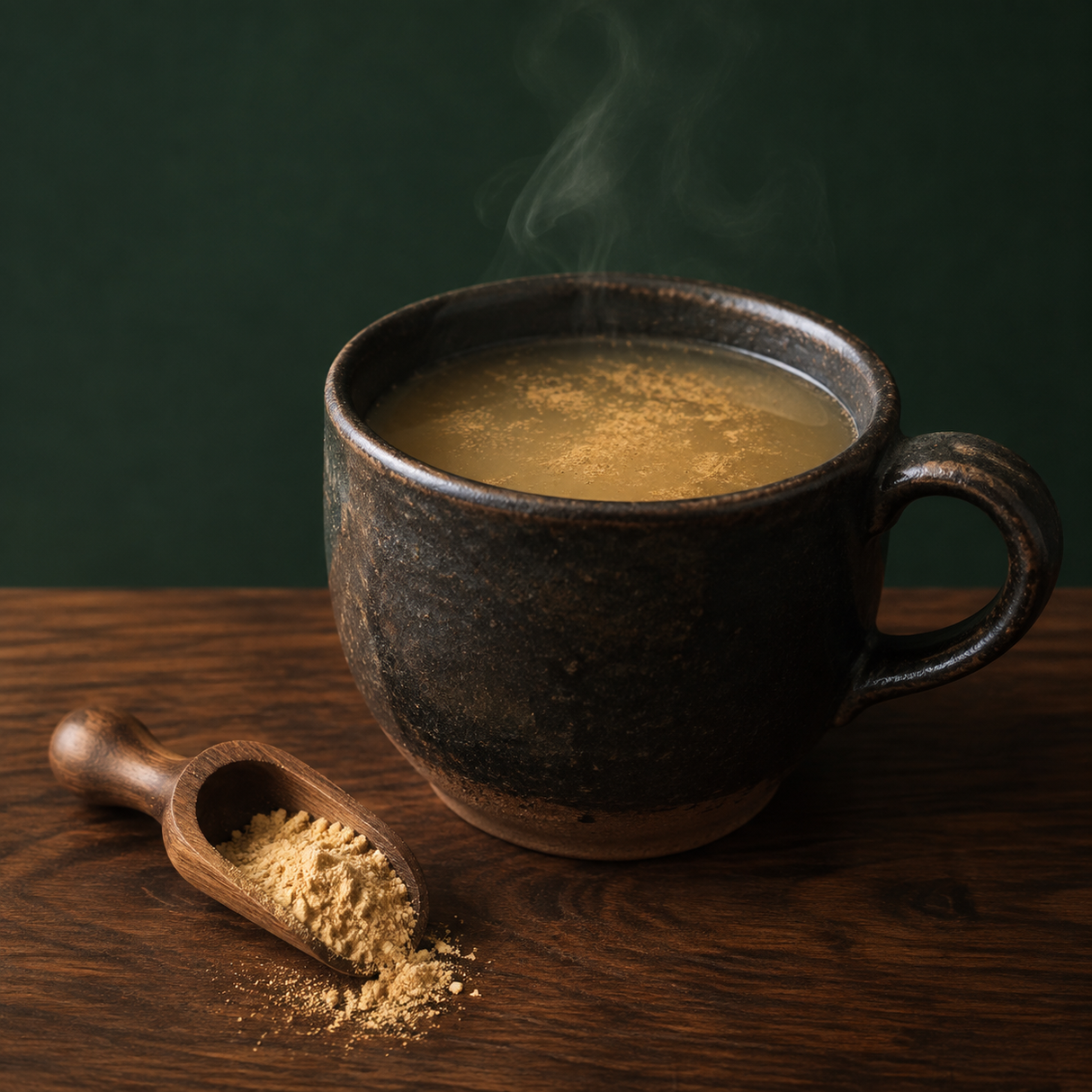 Warm ginger infusion with ground ginger