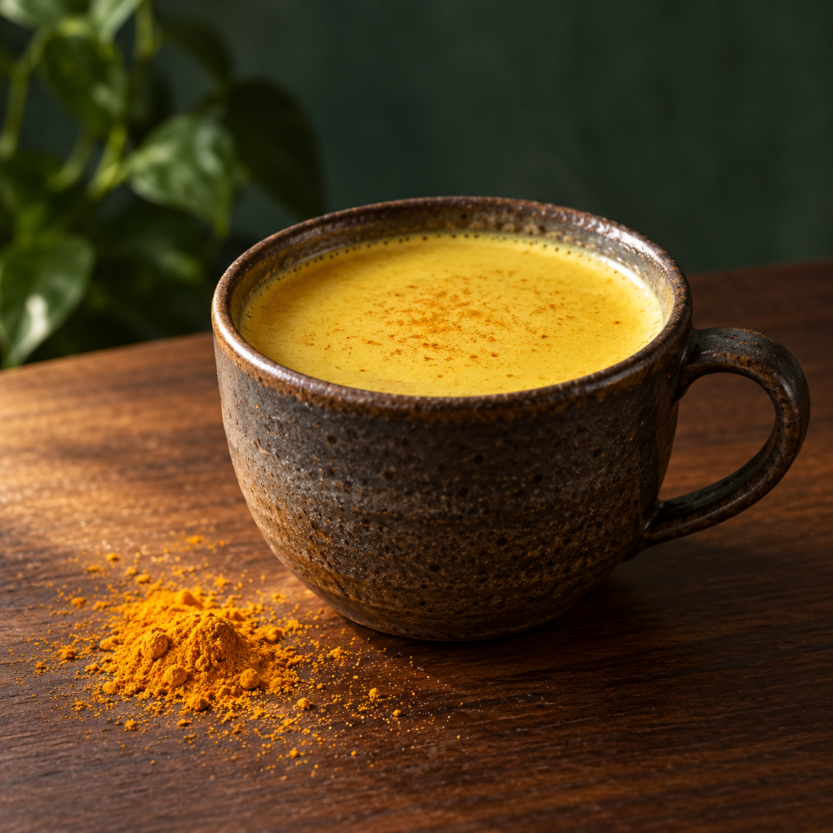 Organic turmeric prepared as a warm drink
