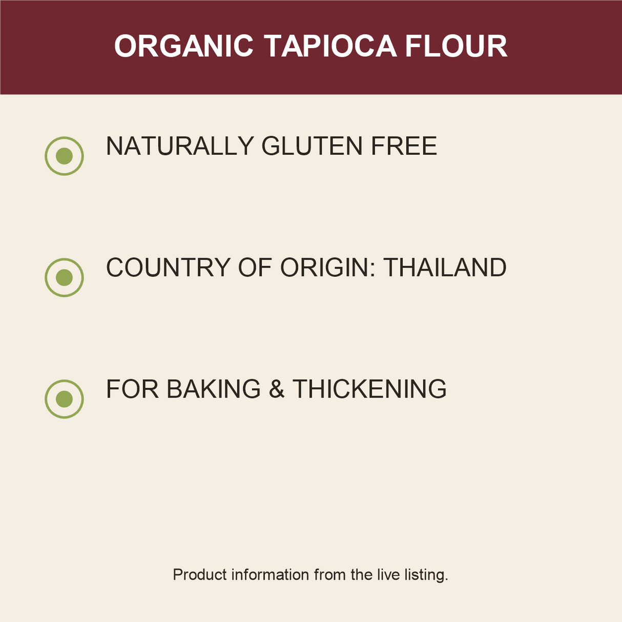 Infinity Foods Organic Tapioca Flour — product benefits