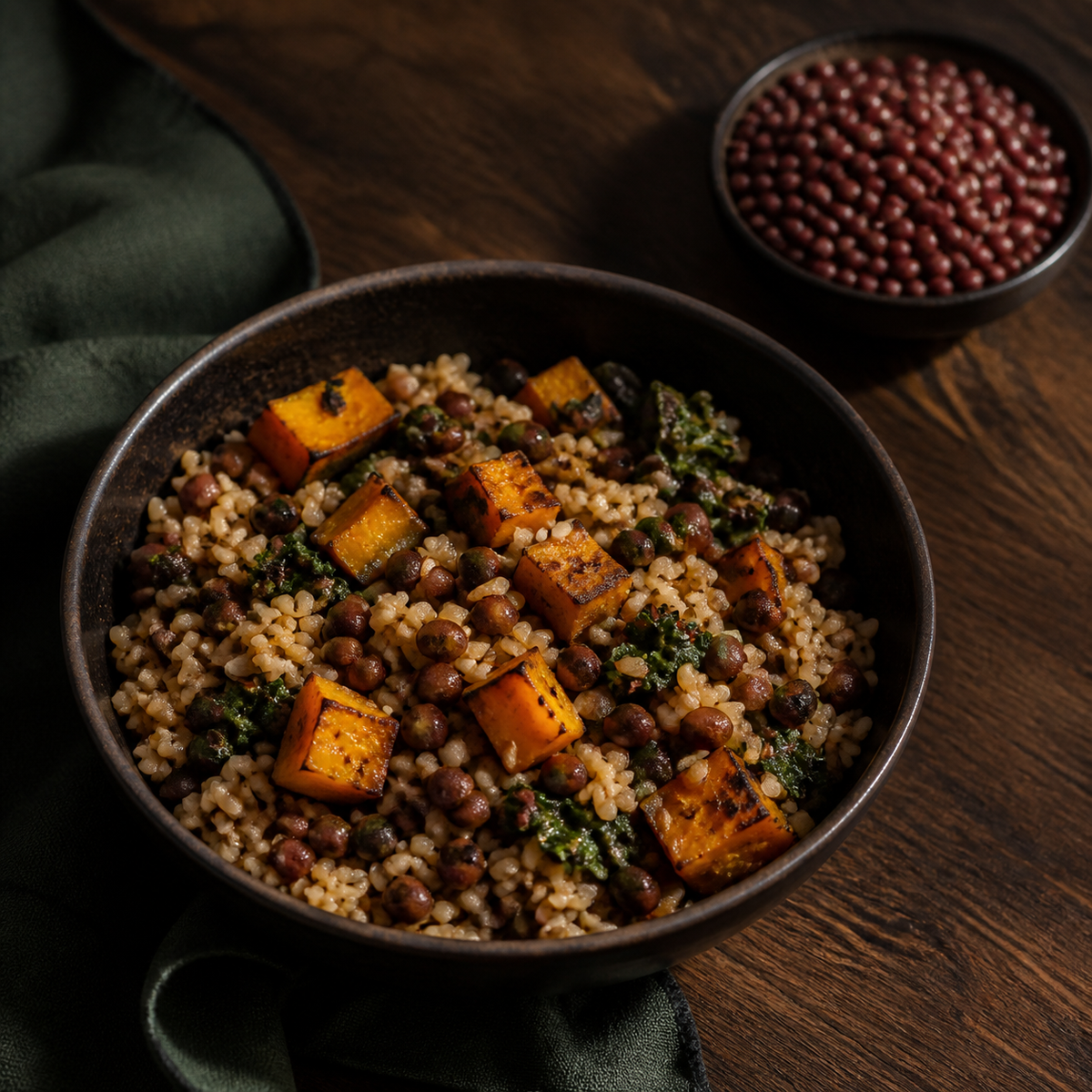 Organic Aduki Beans — serving suggestion