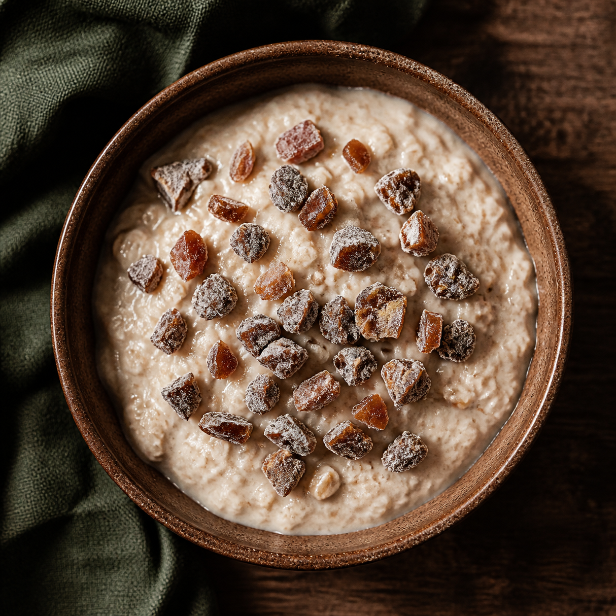 Porridge topped with organic chopped dates