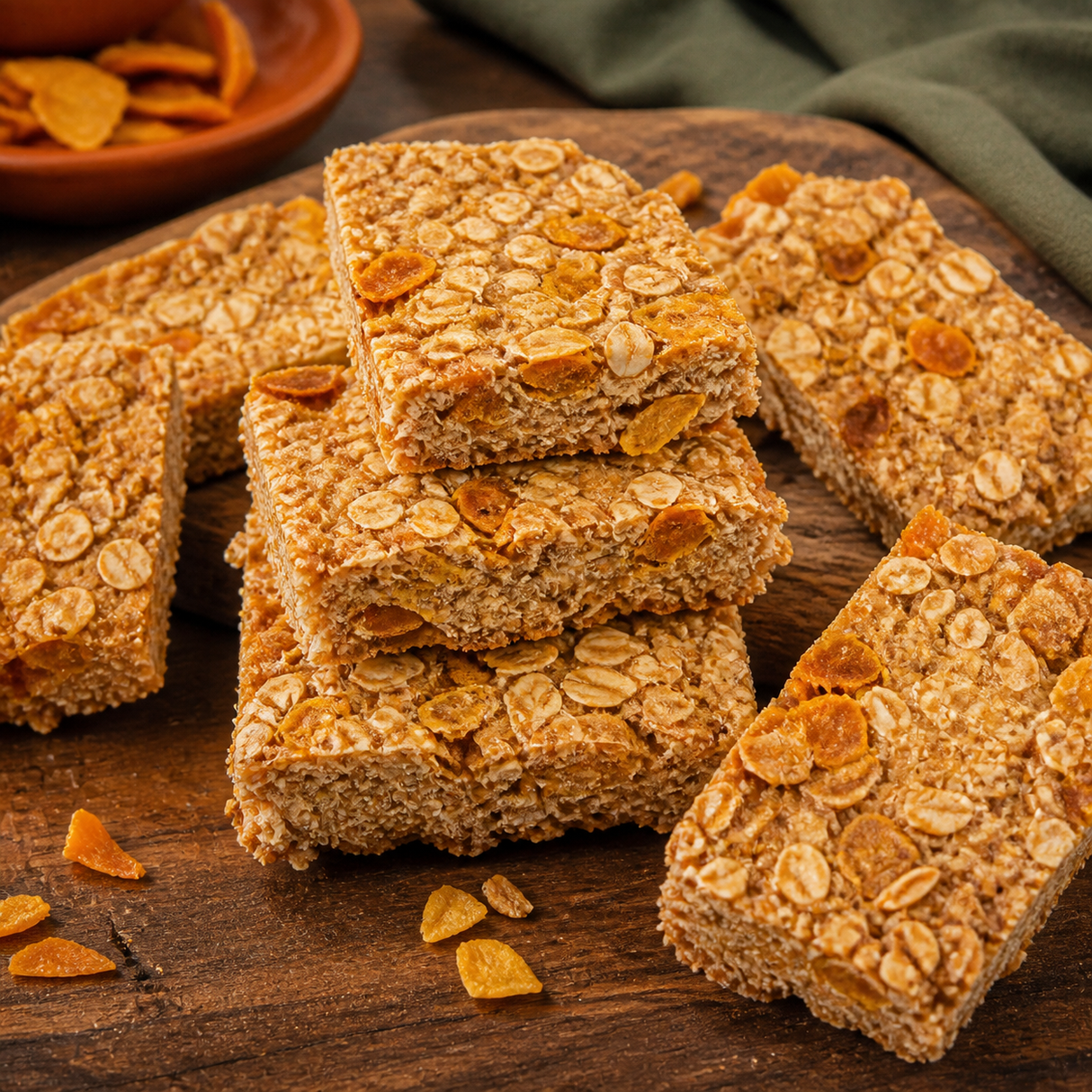 Oat bars made with organic dried mango