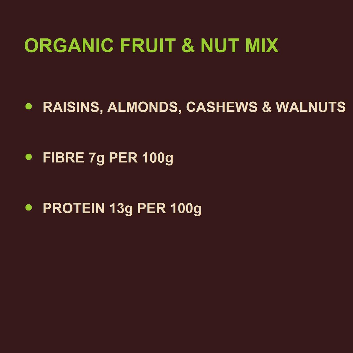 Organic Fruit & Nut Mix — benefits