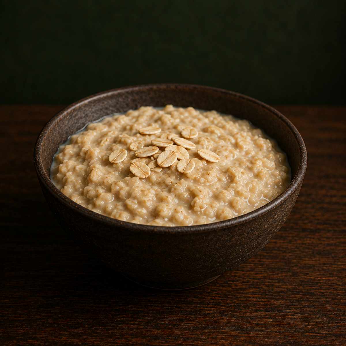 Organic gluten free jumbo oats cooked as porridge
