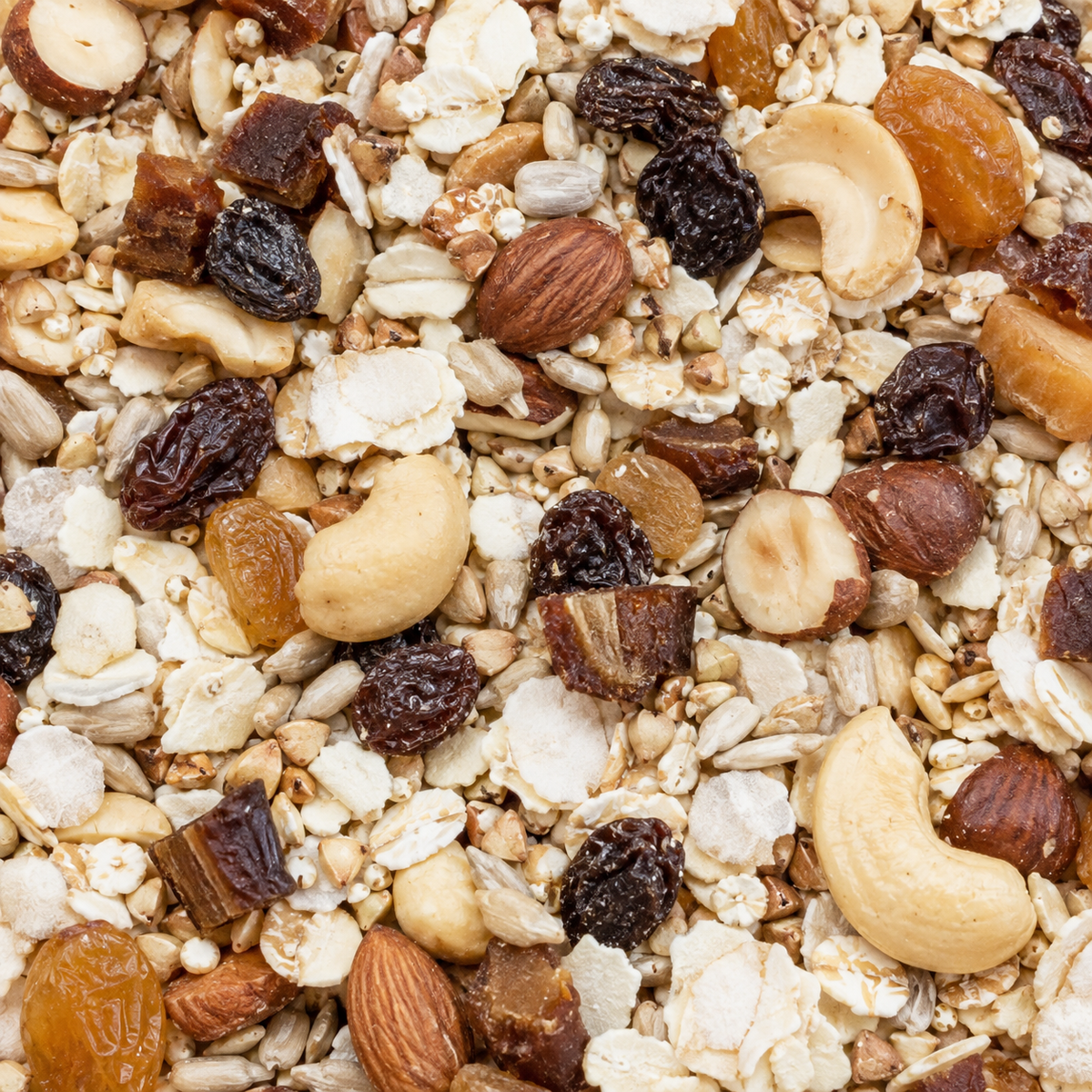 Organic Gluten Free Muesli — extreme close-up