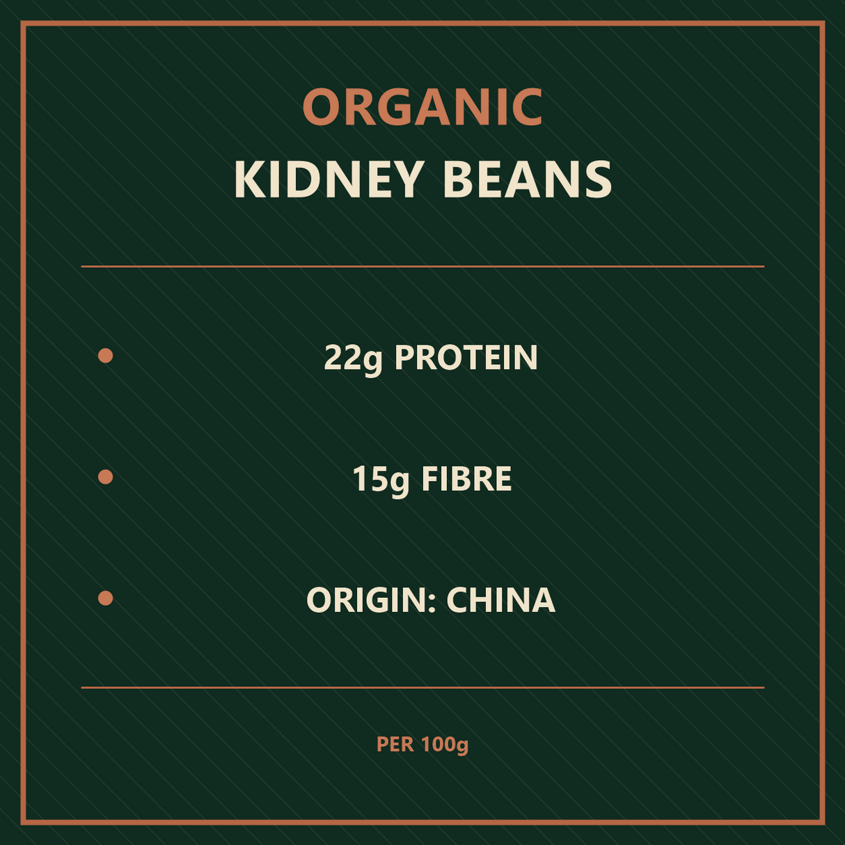 Organic Kidney Beans - product facts