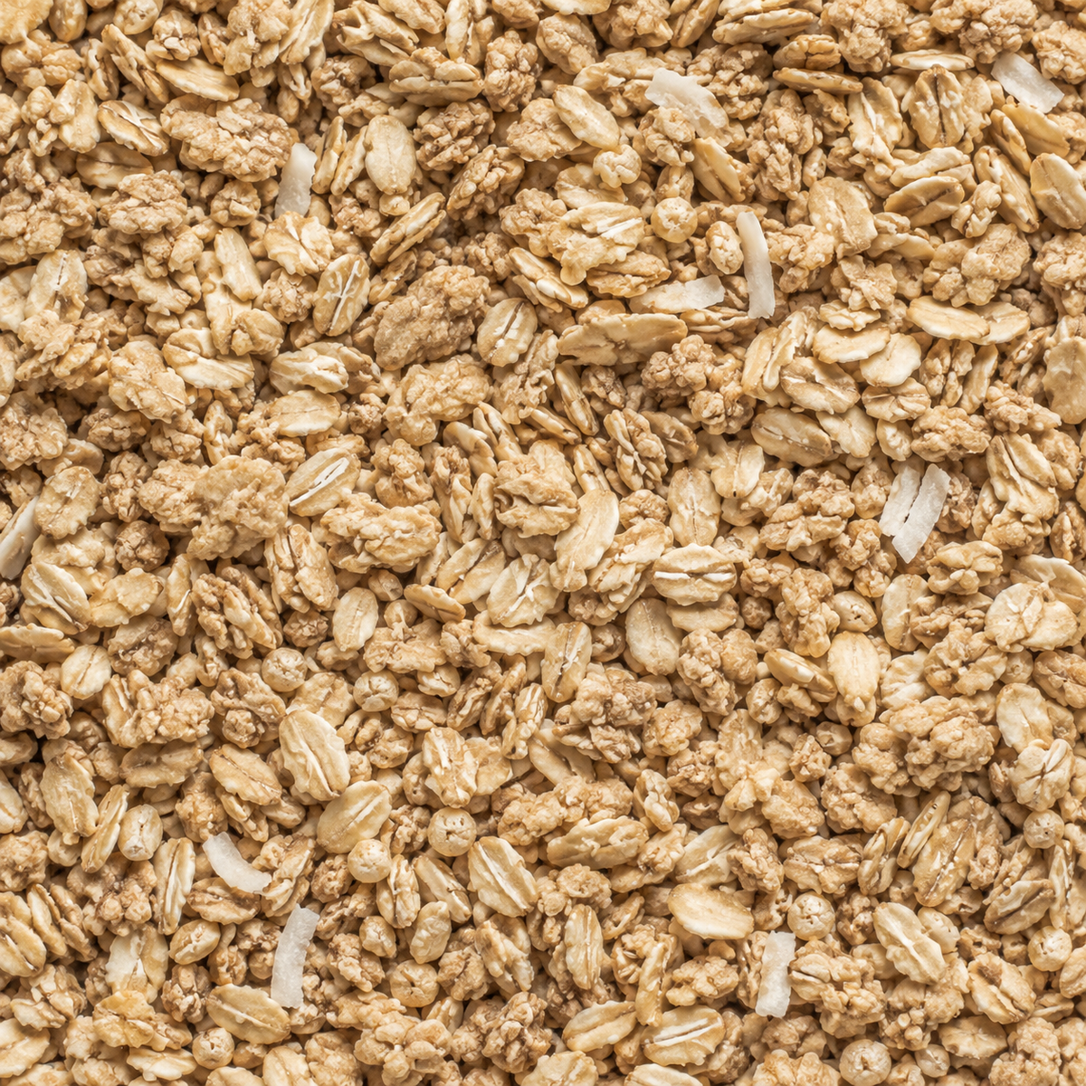 Organic oat granola base extreme close-up