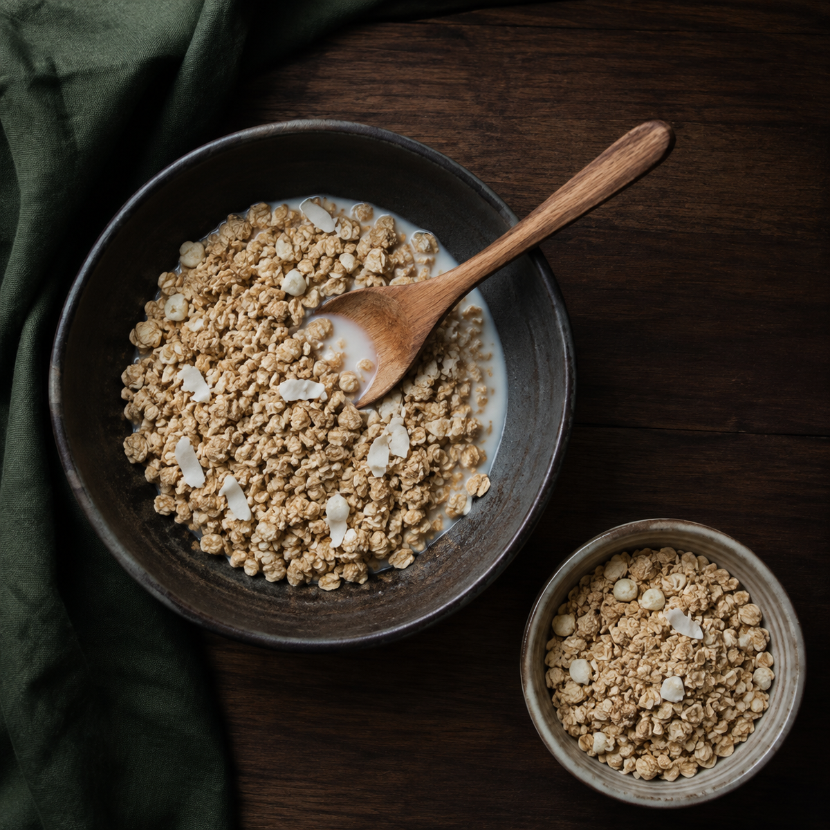 Organic oat granola breakfast idea