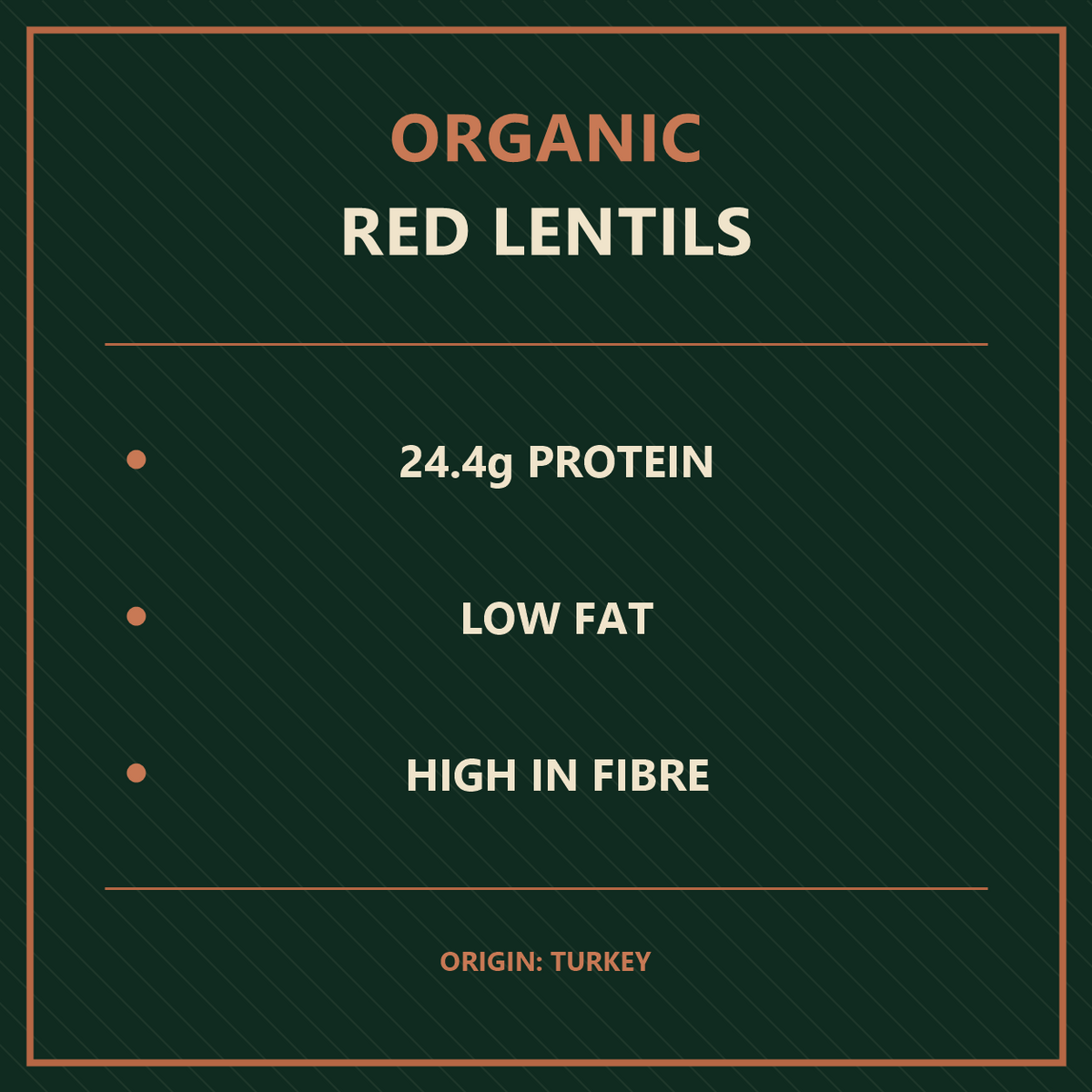 Organic red lentils product facts