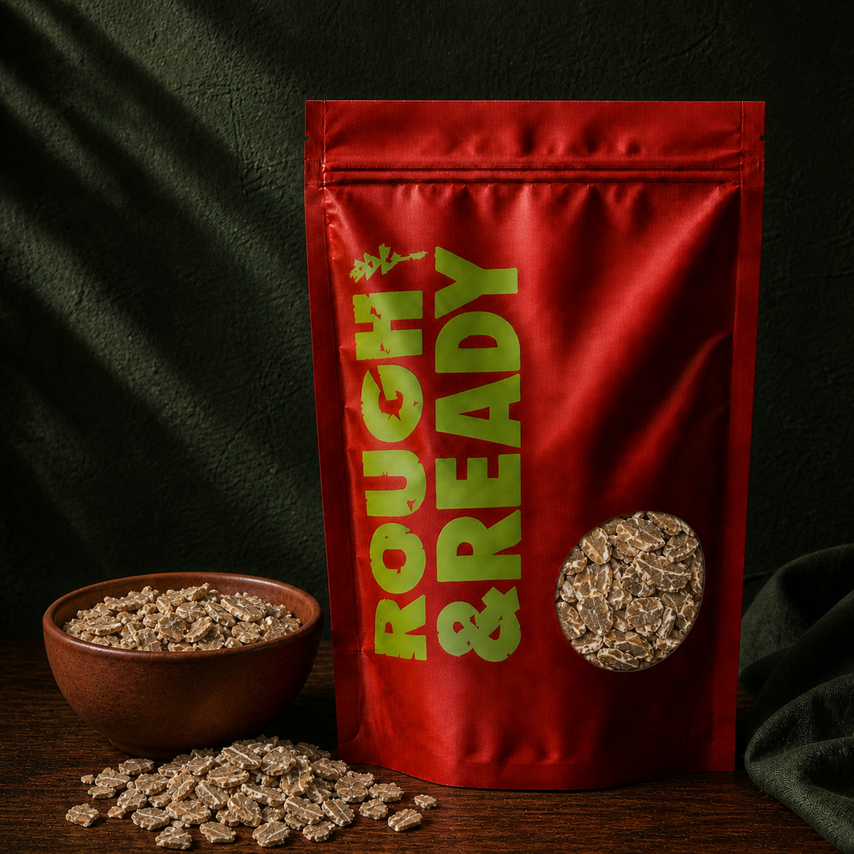 Rough and Ready Organic Rye Flakes pouch