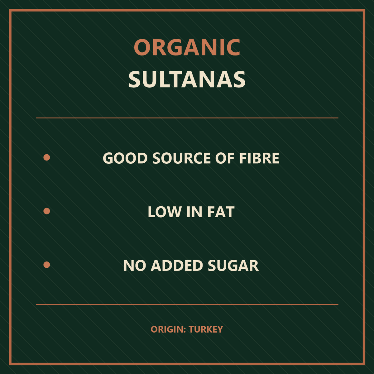 Organic sultanas product benefits