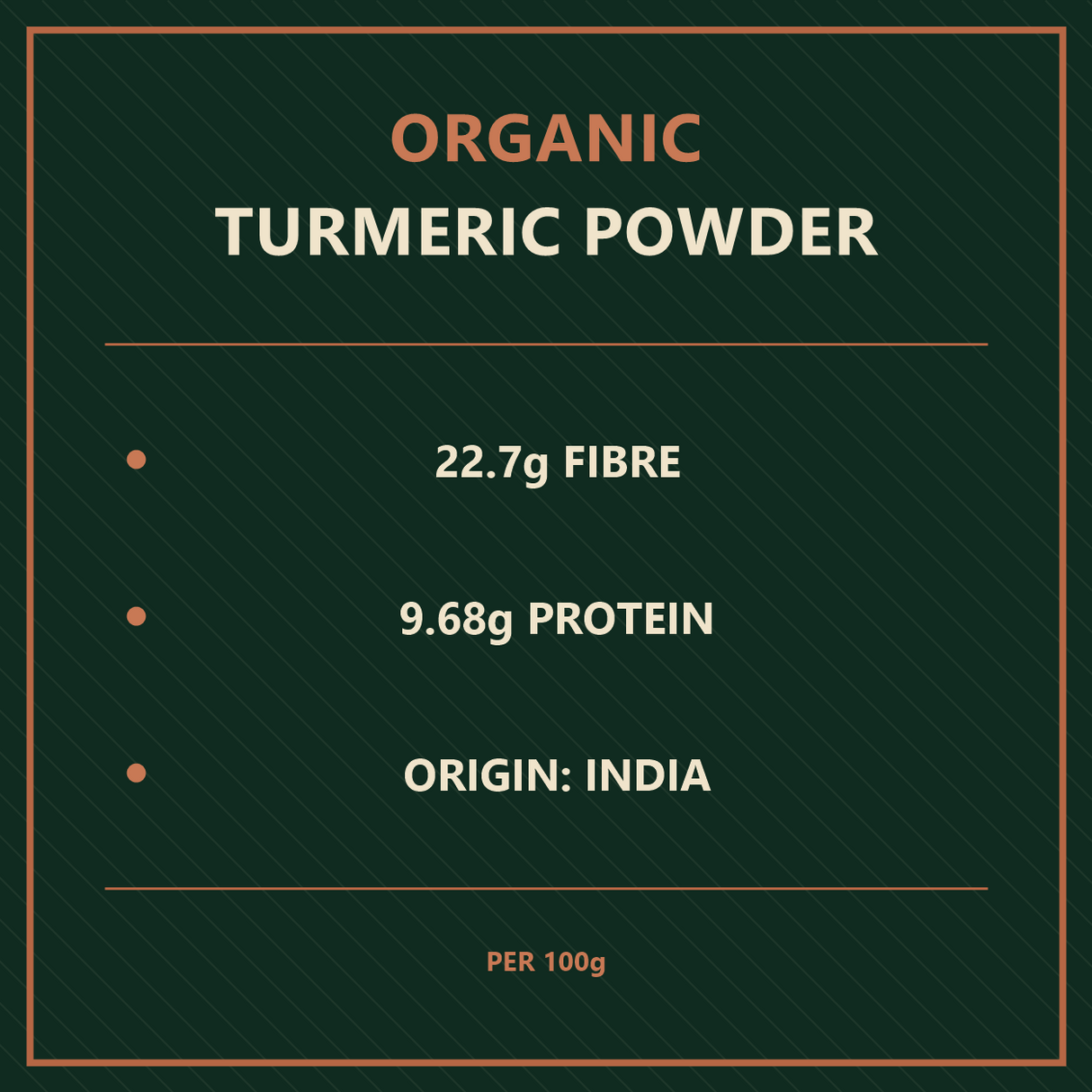 Organic Turmeric Powder — product facts