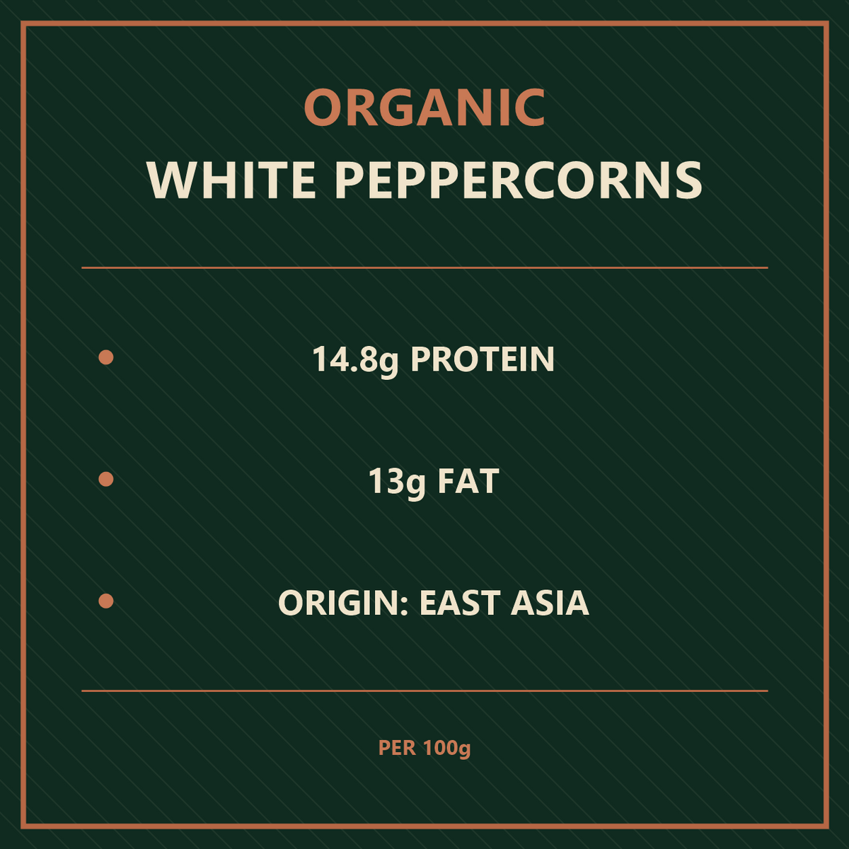 Organic White Peppercorns — factual benefits