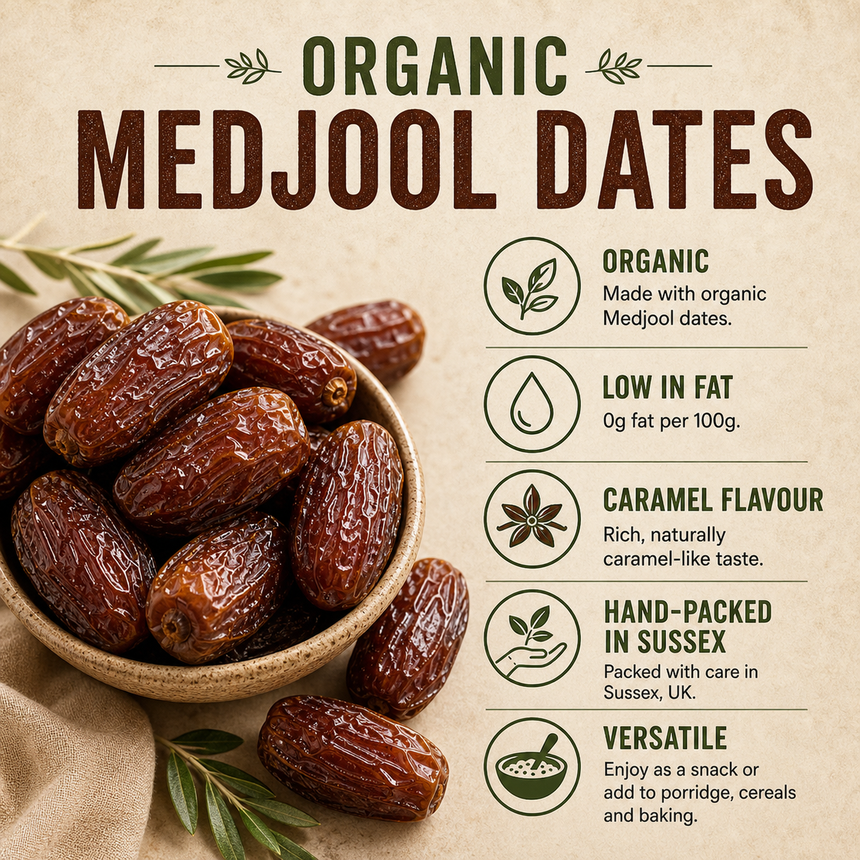 Organic Medjool Dates product information