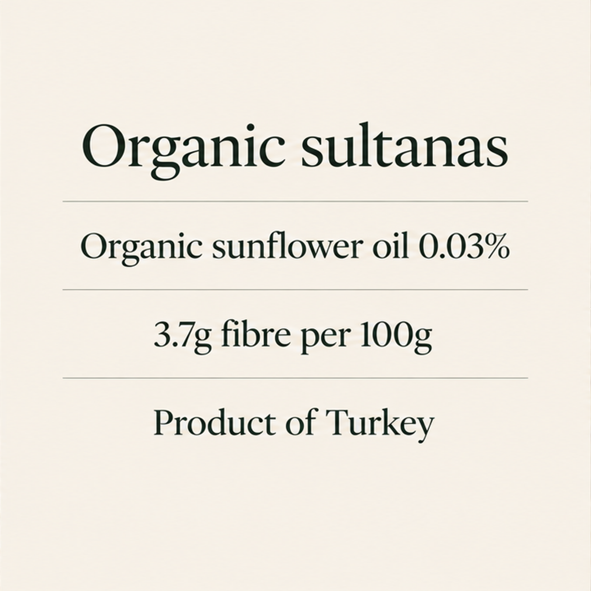 Organic sultanas ingredient nutrition and origin facts