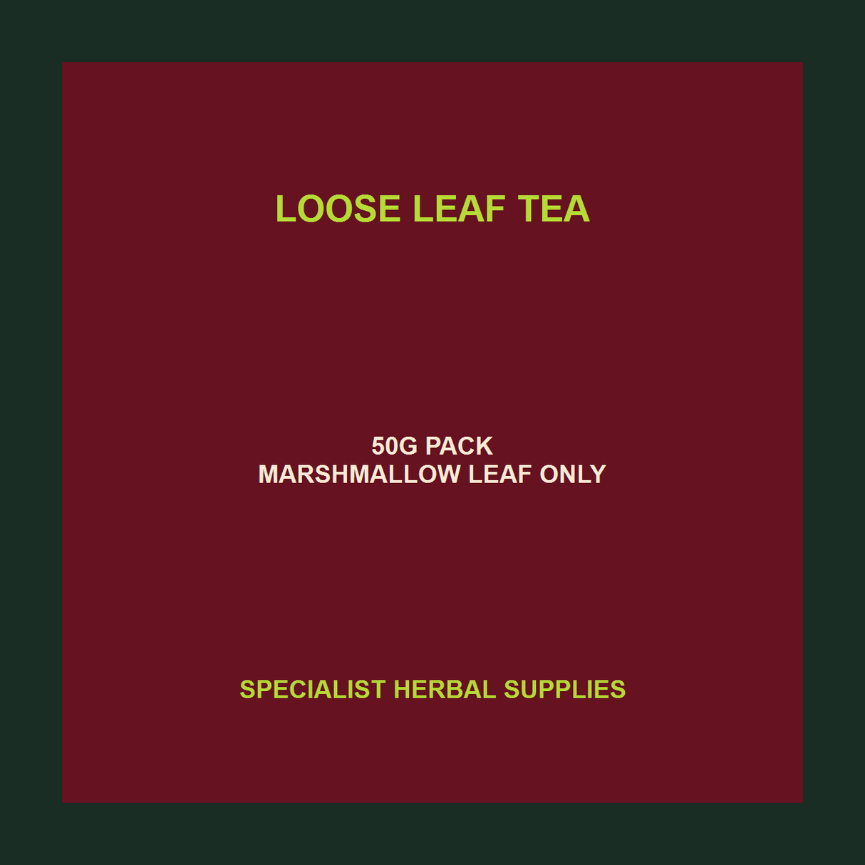 SHS Marshmallow Leaf Tea pack and ingredient facts