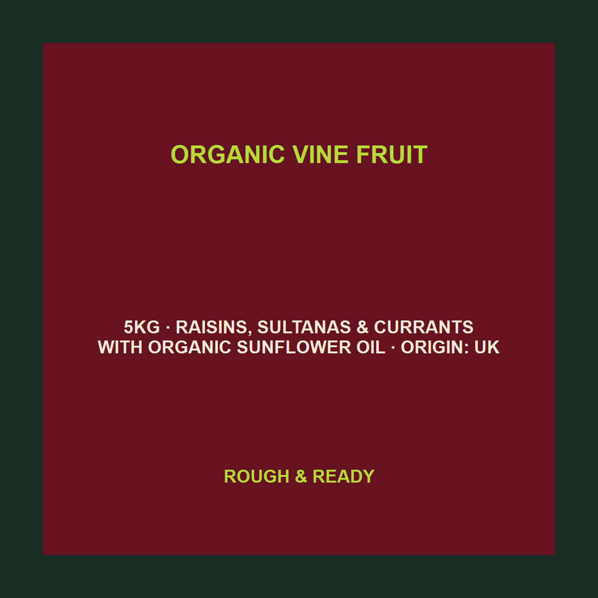 Organic vine fruit ingredients and origin facts