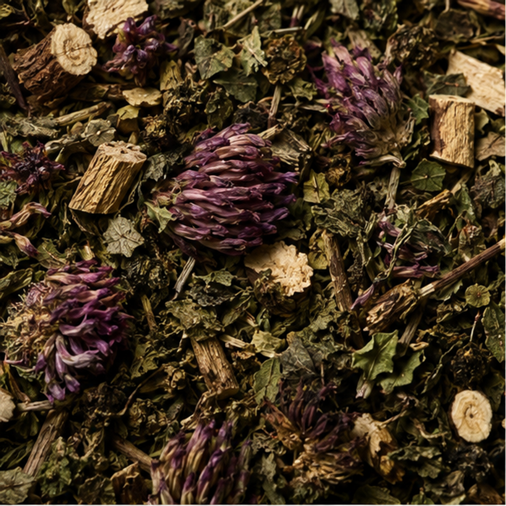 SHS Detox loose herbal tea blend close-up