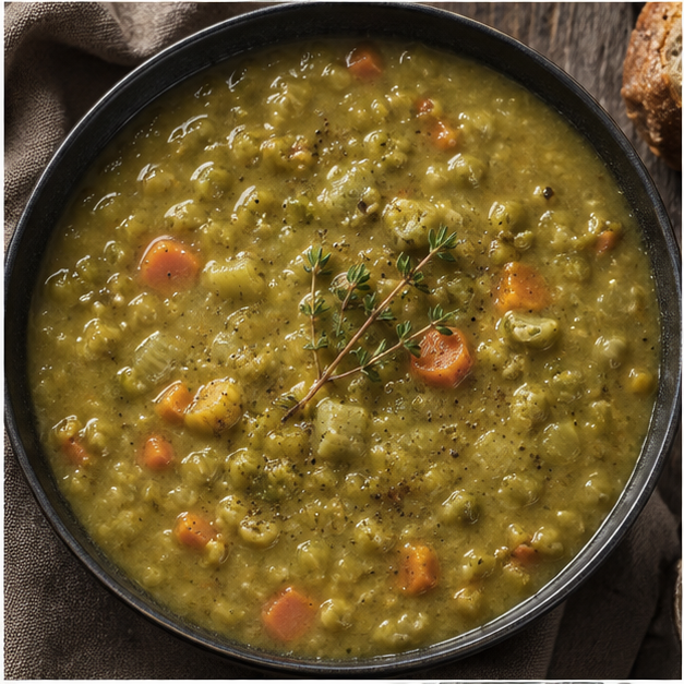 Organic split green pea soup