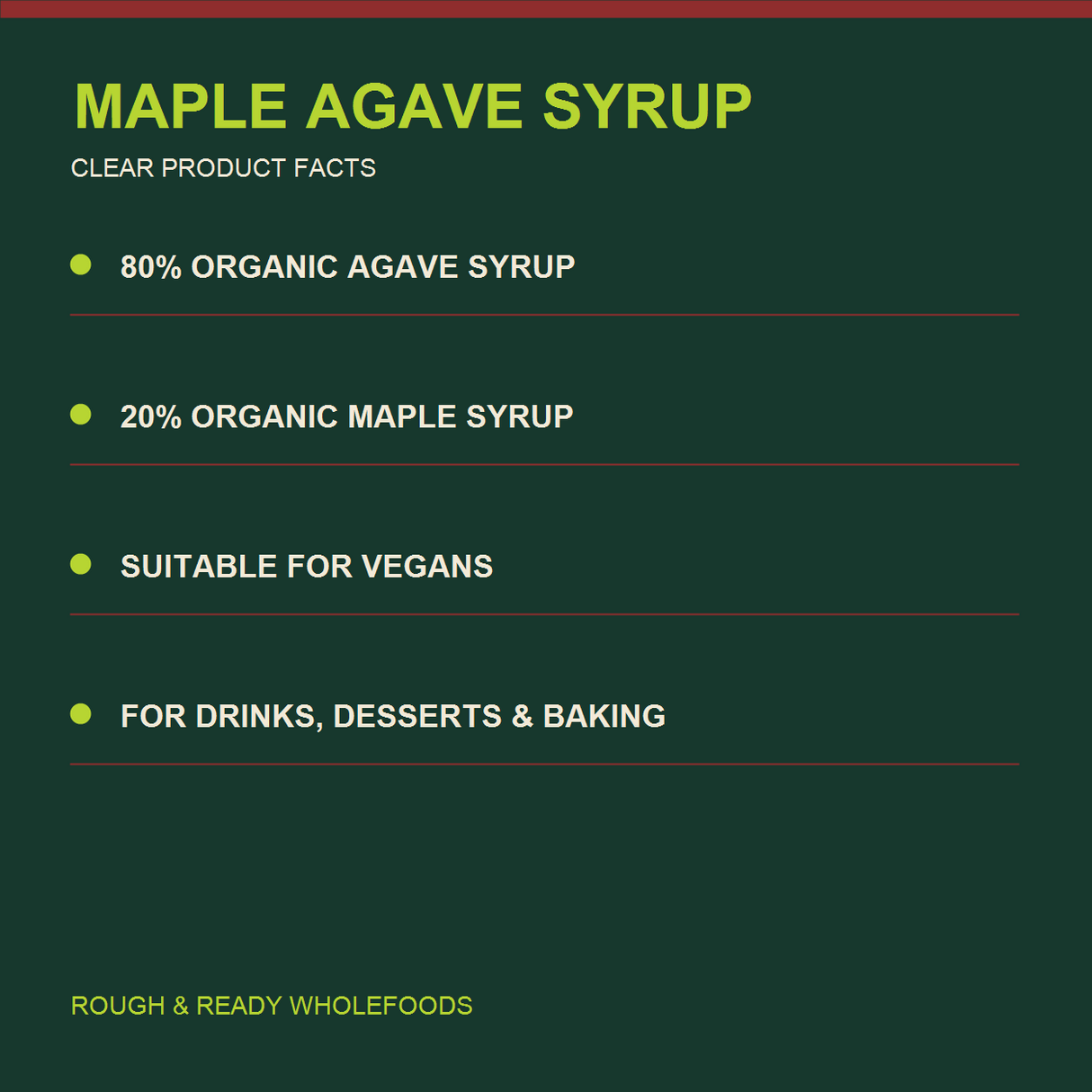 Biona Organic Maple Agave Syrup exact product facts