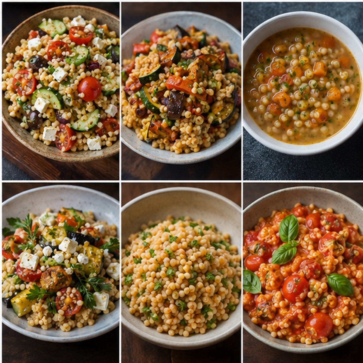 Organic Fregola six ways