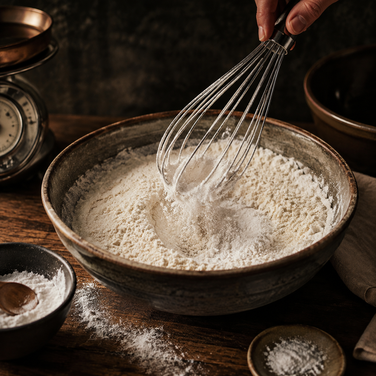 Mixing Freee bicarbonate of soda into flour