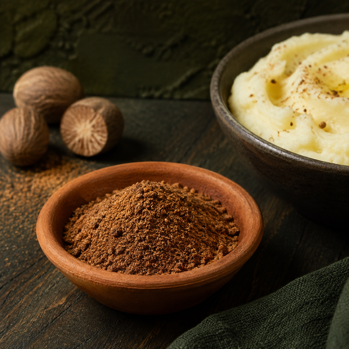 Organic ground nutmeg serving suggestion